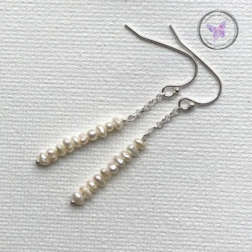 Potato Pearl Silver Dangle Earrings